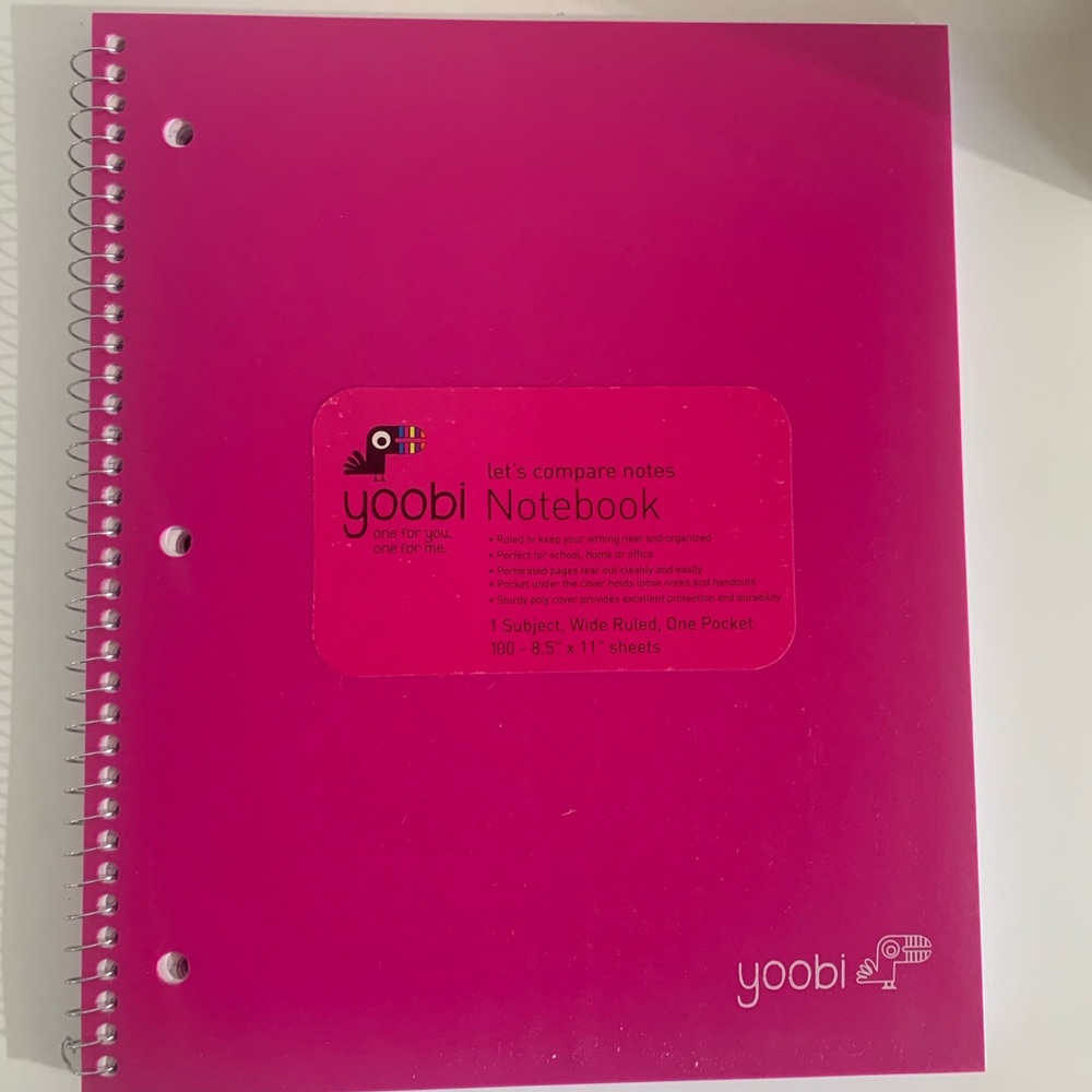 6 Pack Pink Notebooks